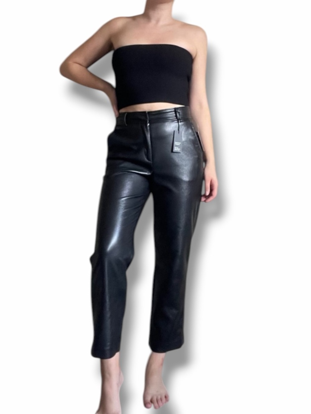 NWT Aritzia Babaton Command Cropped Leather Pants